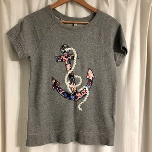 J. Crew Sweatshirt Floral Anchor T-Shirt XS